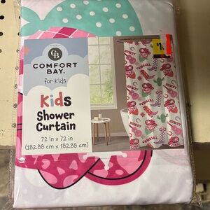Comfort Bay Kids Shower Curtain with Pink and Green Design